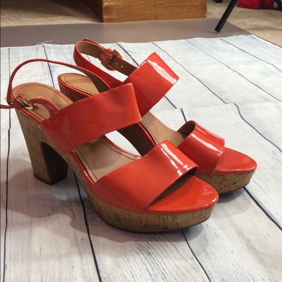 Franco Sarto Shoes - Franco Sarto Frank Orange Wedge Cork Sandals